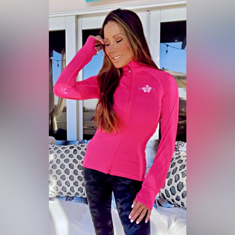 💕Pink Fit Mom Hawaii Fitness Jacket NWT